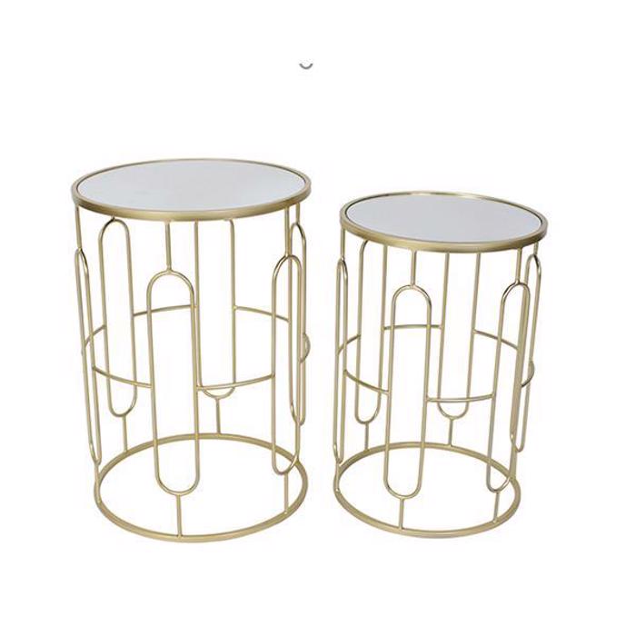 ESTHETI home Set ton 2 Trapezaki Boithitiko Metalliko Xruso F40.5x58.5cm/F35.5x53.5cm 750-39536